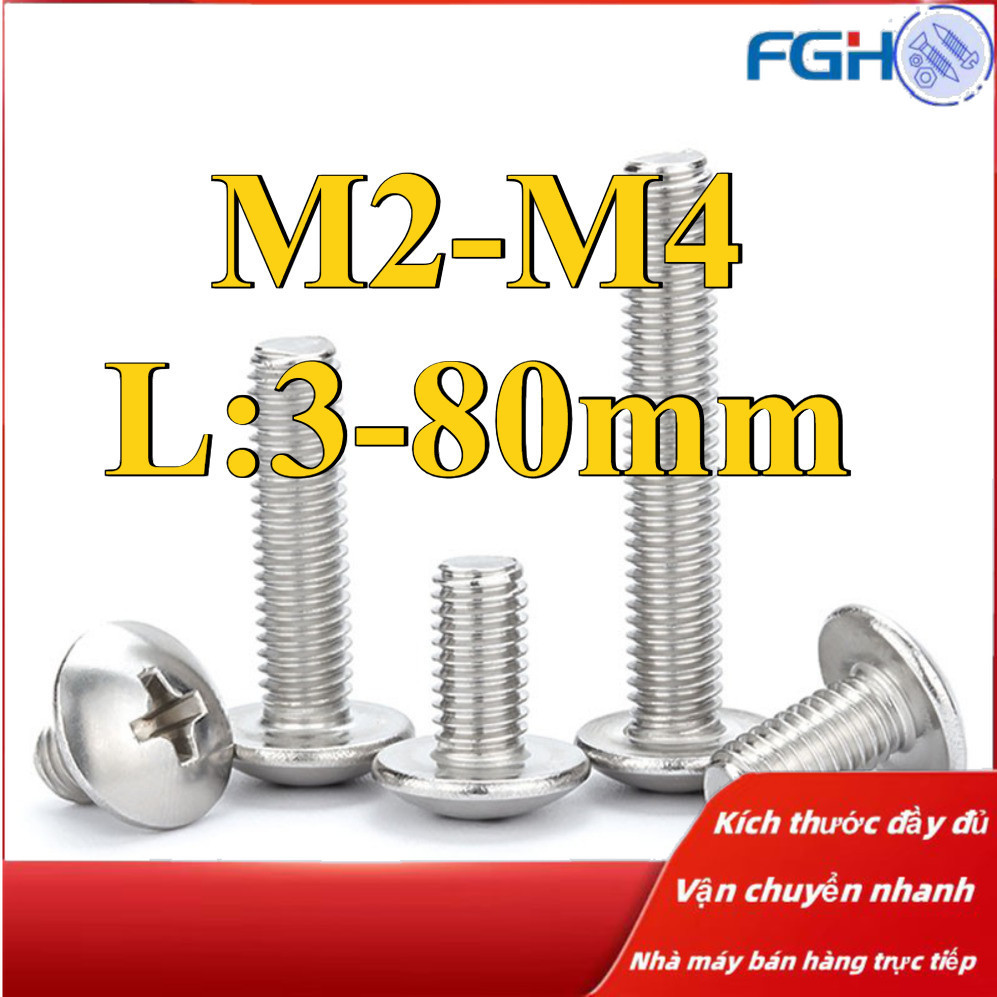 M2 / M2.5 / M3 / M4 Ốc Vít inox đầu dù pake Inox 304 , Bu lông đầu dù ...