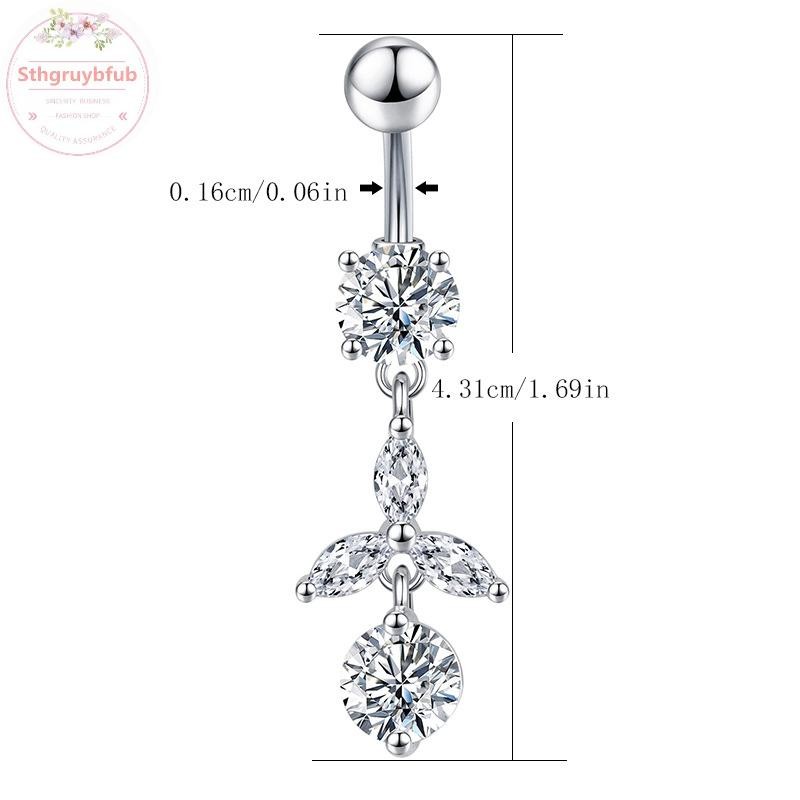 Sthb Pha Lê Thời Trang Zircon Bụng Nút Nhẫn Nữ Bé Gái Thép Không Gỉ Rốn Bụng Nút Nhẫn Gợi Cảm Cơ Thể Trang Sức Xuyên VN