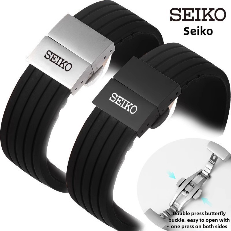 Cinturino In Pelle Italiana Per Orologi Seiko E TAG Heuer, 24mm, Nero Con Cuciture Arancioni