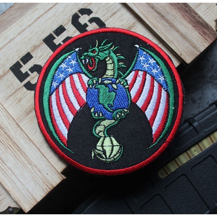 Patch vải velcro rồng Mỹ dán ba lô, nón , quần áo , túi xách