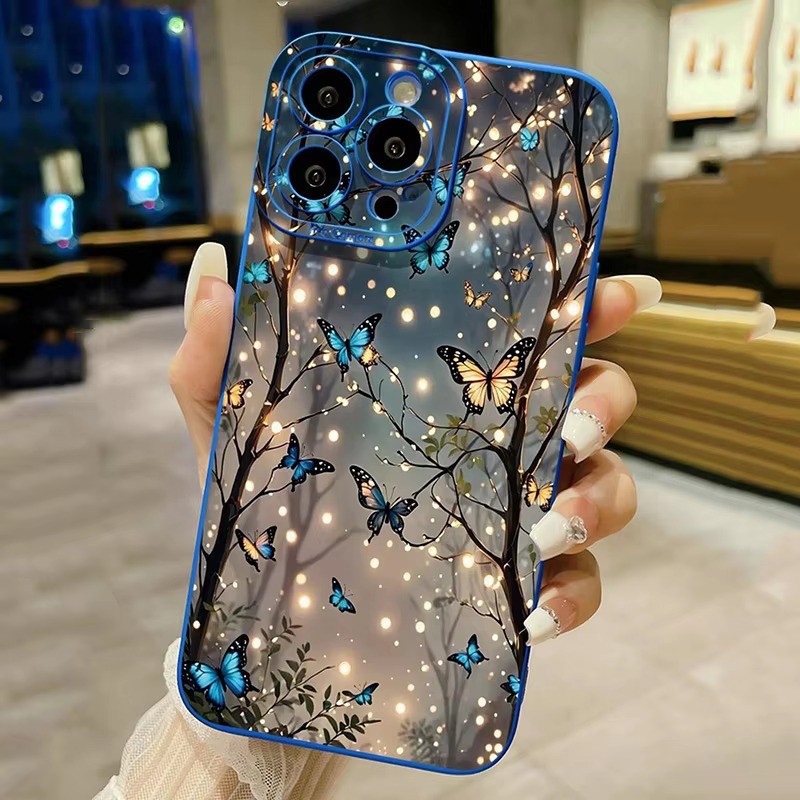 Ốp Lưng Cho Redmi Note 14 13 12 Pro Plus5G 12S 11S 11 10S 10 Redmi 13C 12C 14C Phát Sáng Trong Bóng Tối Bướm Mềm Vỏ Điện Thoại