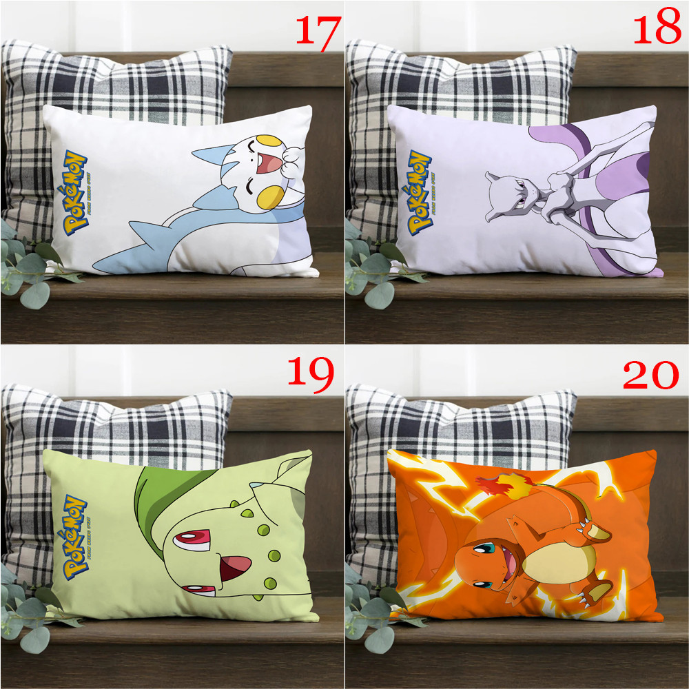 Vỏ Gối Chữ Nhật In Hình Pikachu Hai Mặt Bằng Polyester Trang Trí Nhà Cửa (Không Kèm Lõi)