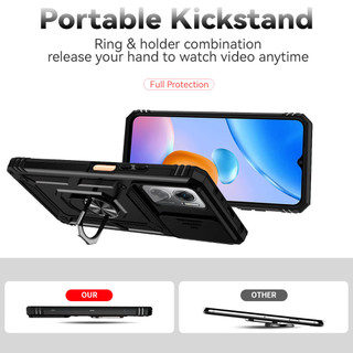 Dành Cho Redmi Note 11E / Redmi 10 4G / 5G Ốp Lưng Có Trượt Camera Chống Rơi Chịu Lực Bảo Vệ Xoay Vòng Chân Đế Mỏng Vỏ Điện Thoại