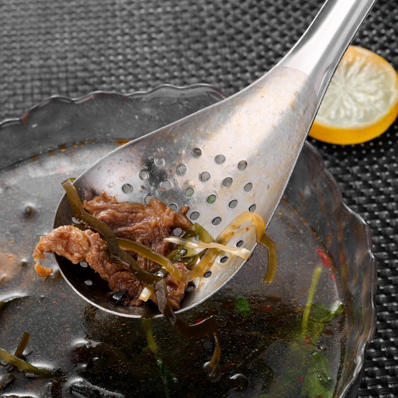 Muỗng có rãnh Skimmer - Muỗng lọc nhà bếp - Muỗng lọc bằng thép không gỉ - Phụ kiện nấu ăn nhà bếp - để thoát nước và chiên nấu ăn