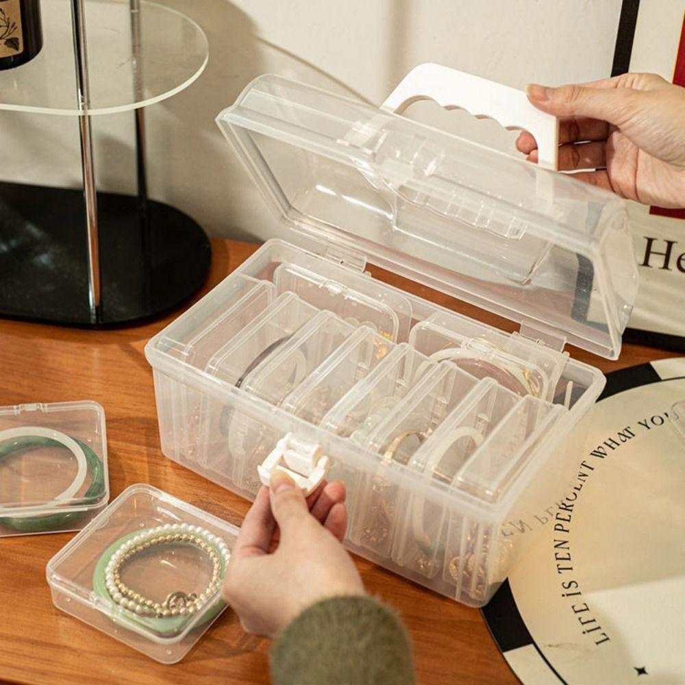ALLEY 1 Hộp Bảo Quản Trang Sức, Đồ Dùng Gia Đình Flip Cover Hộp Vòng Tay, Bảo Quản Máy Tính Để Bàn Chống Bụi Nhựa Mini