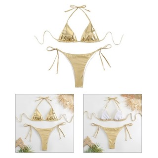 Hum Bộ Bikini Nữ Dây Màu Trơn Đồ Bơi Thông Đồ Bơi Bộ Đồ Tắm