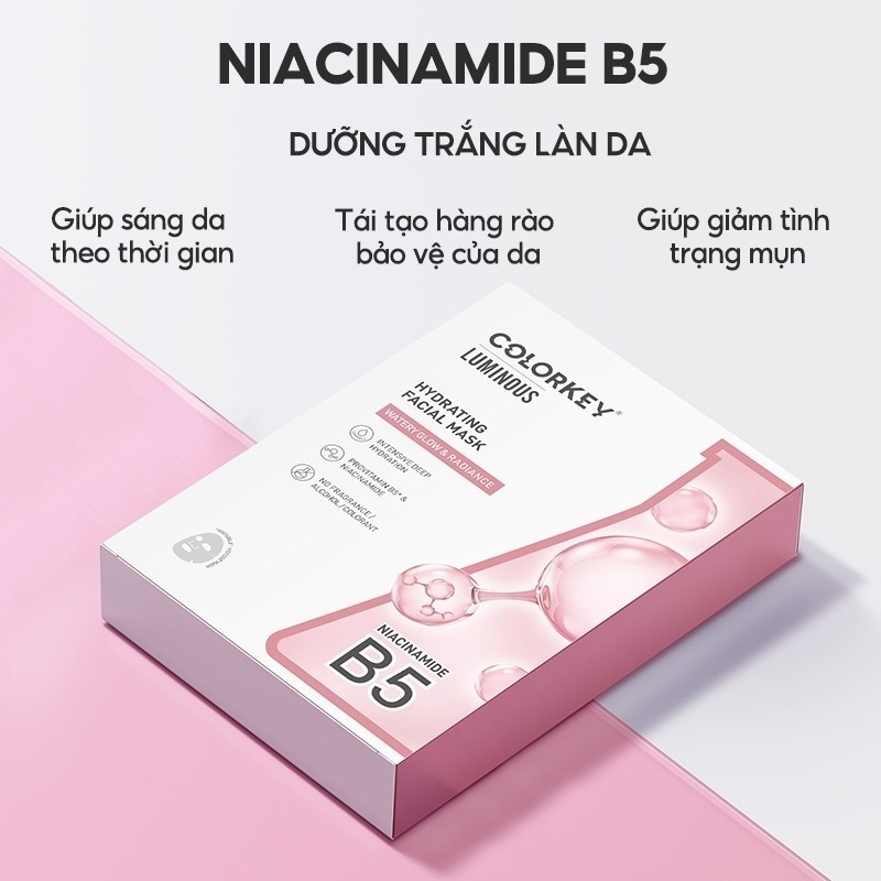 Ảnh Combo 10 Mặt Nạ Giấy COLORKEY  Cấp Ẩm Luminous Vitamin B5 Facial Mask 25mlx10 4