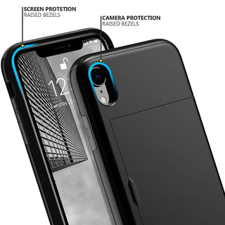 Dành Cho iphone X / Xs Max / XR Ốp Lưng Ví Đựng Thẻ ID Khe Cắm Cửa Trượt Túi Ẩn Chống Trầy Xước Hai Lớp Bảo Vệ Vỏ Cứng TPU Ốp Lưng