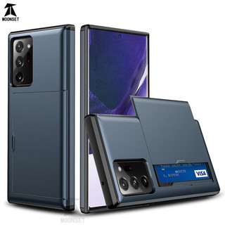 Dành Cho Samsung Galaxy Note 20 Ultra / Note 10 Plus Ốp Lưng Ví Đựng Thẻ ID Khe Cắm Cửa Trượt Túi Ẩn Chống Trầy Xước Vỏ Cứng Bảo Vệ Hai Lớp TPU Ốp Lưng