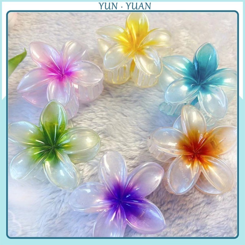 [Yunyuan] Phiên bản Hàn Quốc của Streamer Beach Photography Phụ nữ lấy hoa màu kẹo Trình diễn trẻ em Kẹp tóc dễ thương Kẹp tóc cá mập