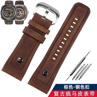 Dành cho dây đeo đồng hồ nam 28mm Seven Friday da bò nâu đen cho dòng 7friday Q1M2