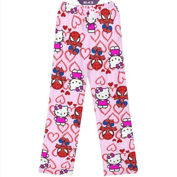 Miniso Spiderman Hello Kitty Hoạt Hình Nữ Pyjama Quần Dài Xuân Hè Phiên Bản Hàn Quốc Giải Trí Tại Nhà Quần Cặp Đôi Rời Quần Ngủ [BL]