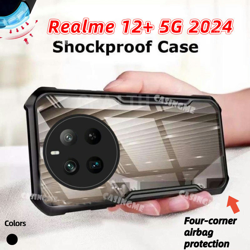 Vỏ chống sốc Acrylic Realme 12 + 5G 12x 2024 cho Realme 12 + Realme12 + 12 Realme12 + 4G 5G 2024 Pro + Plus 5G Túi khí trong suốt Vỏ điện thoại silicon trong suốt