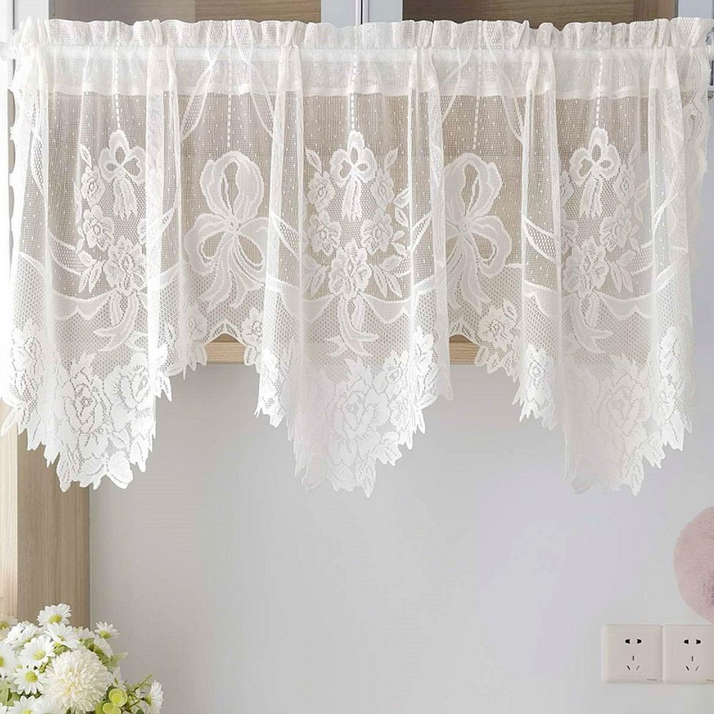 Thiết Kế Mới Hoa Trắng Dệt Ren Swag Valance Rèm Ngắn Cho Nhà Bếp ...