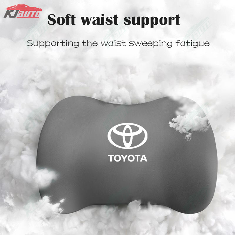 【 Gối tựa đầu & thắt lưng 】 Toyota Giảm mệt mỏi - Bảo vệ cổ & vai - Lõi xốp nhớ - Đồng hành lái xe tối ưu cho Veloz Raize Vios Avanza Innova Fortuner Corolla