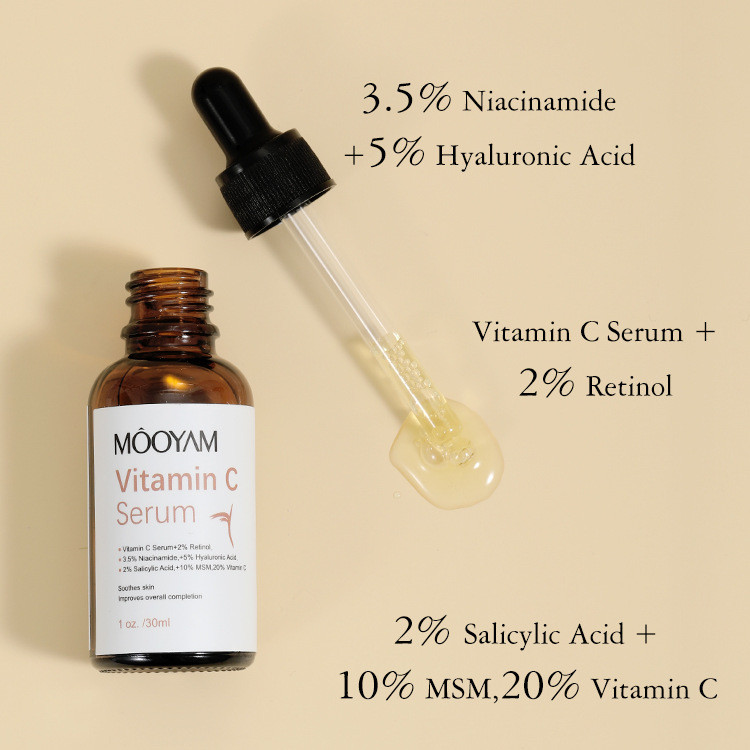 Serum Vitamin C MOOYAM Hết Sạm Đốm Da, Trắng Da, Chống Lão Hóa Làm Mờ Nếp Nhăn Giúp Da Đàn Hồi 30ml