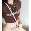 Áo croptop tay ngắn ôm body 29 cổ tròn in chữ Club cực chất A5387