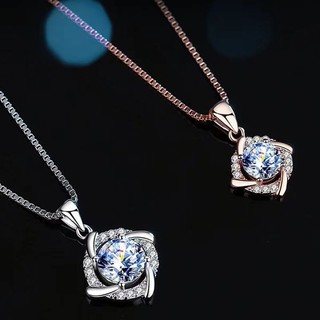925 Chất Liệu Bạc Hàn Quốc Cỏ Bốn Lá Mosan Kim Cương Vòng Cổ Quà Sinh Nhật Cho Bạn Gái S61