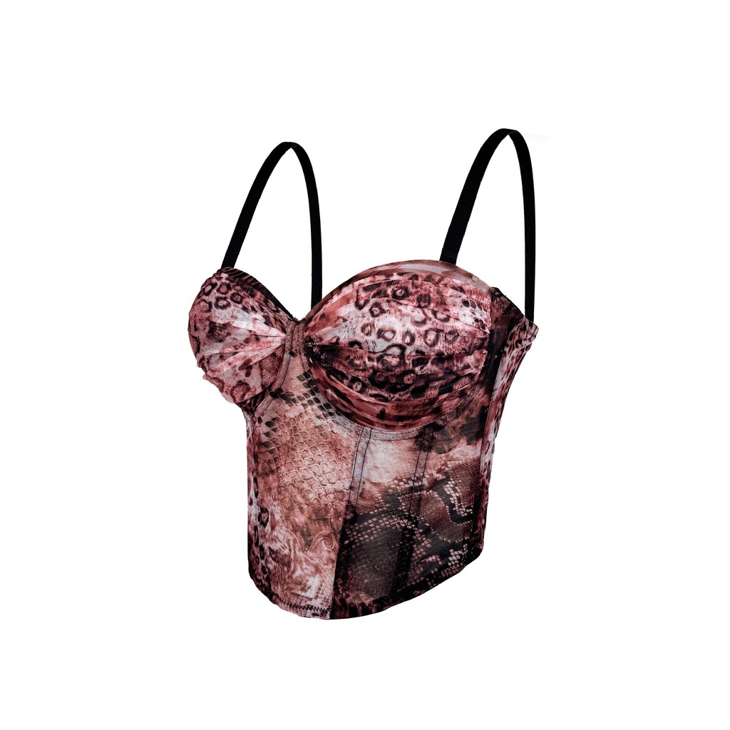 Mới Xuyên Biên Giới In Hình Sling Cao Cấp Bên Ngoài Mặc Ống Top Gợi Cảm Cô Gái Hot Xương Cá Corset