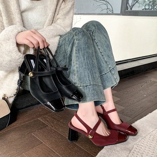 Giày cao gót gót vuông 35-42 nữ cỡ lớn
