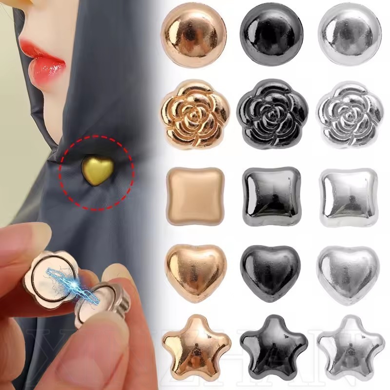 Trâm cài hoa cổ điển - Kẹp Hijab nam châm kim loại - Phụ kiện trang sức thời trang - No Snag Pincushions Kẹp nút an toàn - dành cho nữ Khăn choàng lụa Hồi giáo