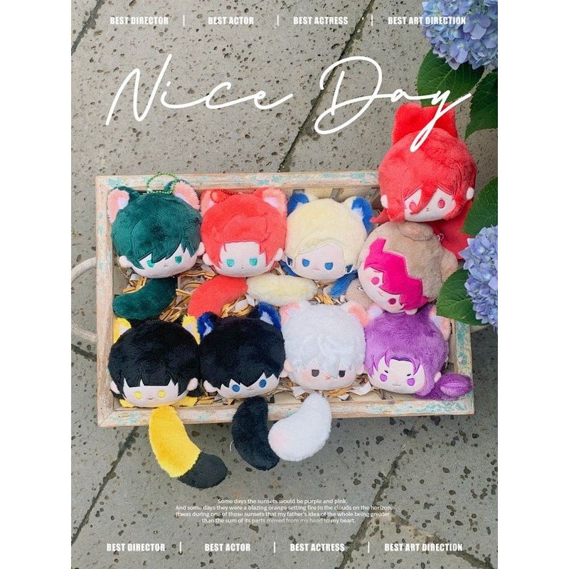 Móc khóa bánh bao sang trọng 10cm Blue Lock, Búp bê Cotton Shiro Nagi & Reo Mikage, Móc khóa quyến rũ túi dễ thương