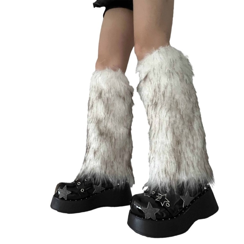 Trang phục nữ lông thú giả fuzzy, giữ ấm cho chân và tay