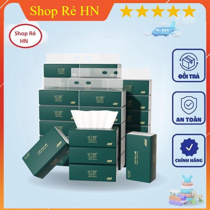 [Hàng Chuẩn Nội Địa] Giấy 4 lớp siêu dai mềm mịn thùng 20 gói - Giấy ăn rút Zhongxing -