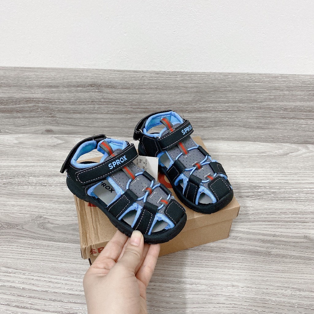 sandal bé trai dép rọ cho bé đi họ bảo vệ chân đen xanh QC full box  chống trượt 5480 ( ảnh thật )