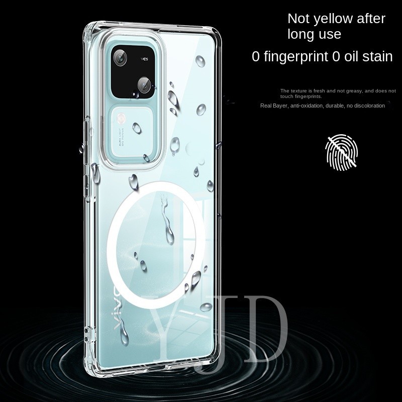 Ốp YJD Cho Vivo V30 Pro HD Trong Suốt Không Màu Vàng Vỏ Mềm Chống Sốc Vỏ Điện Thoại