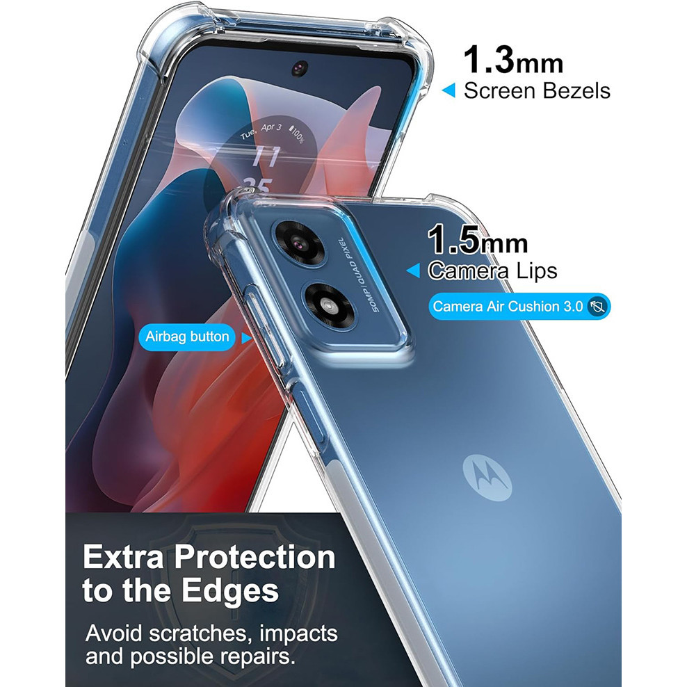 Dành Cho Motorola Moto G Play 4G 2024 2023 2021 Vỏ Mềm Chống Sốc Pha Lê Gel Trong Suốt TPU Vỏ Chống Sốc