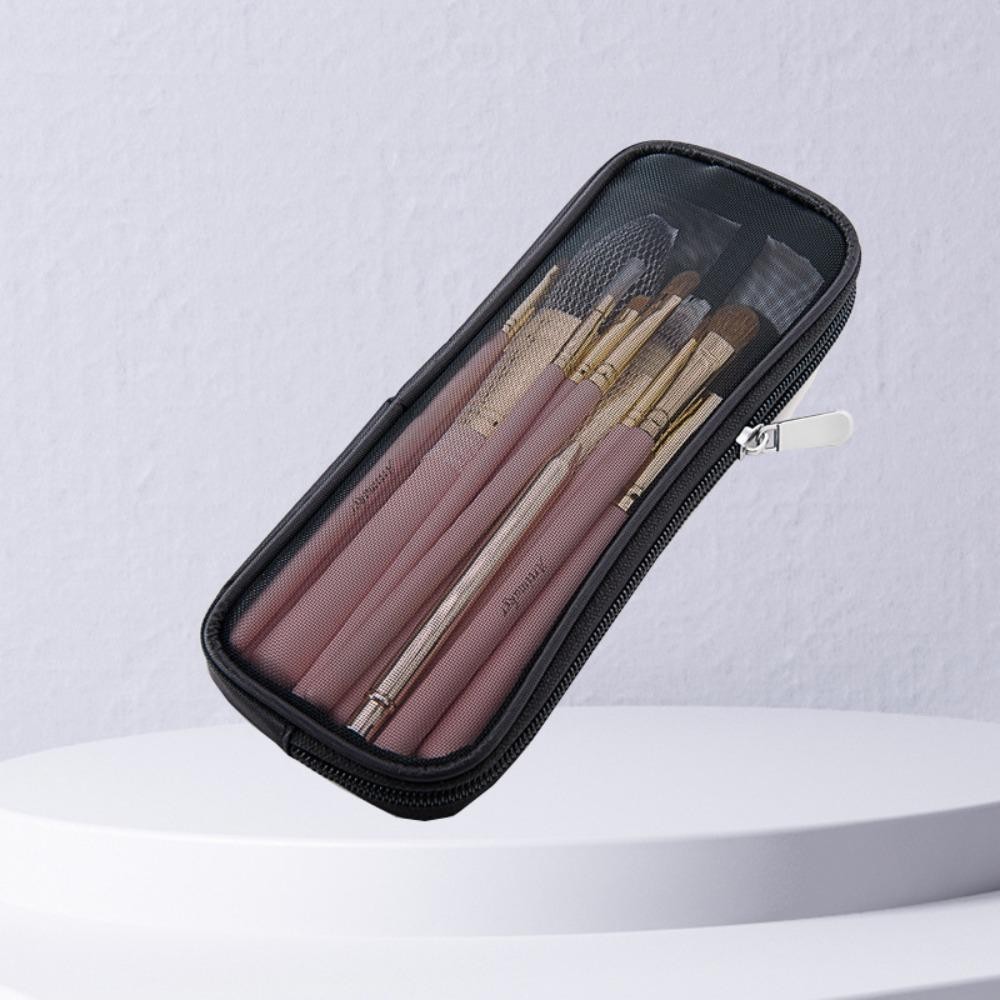 Túi đựng bộ lưới BAMBOOB, Túi đựng cọ trang điểm du lịch bằng lưới, có dây kéo đa năng dành cho nữ Dụng cụ làm đẹp Túi vệ sinh mỹ phẩm