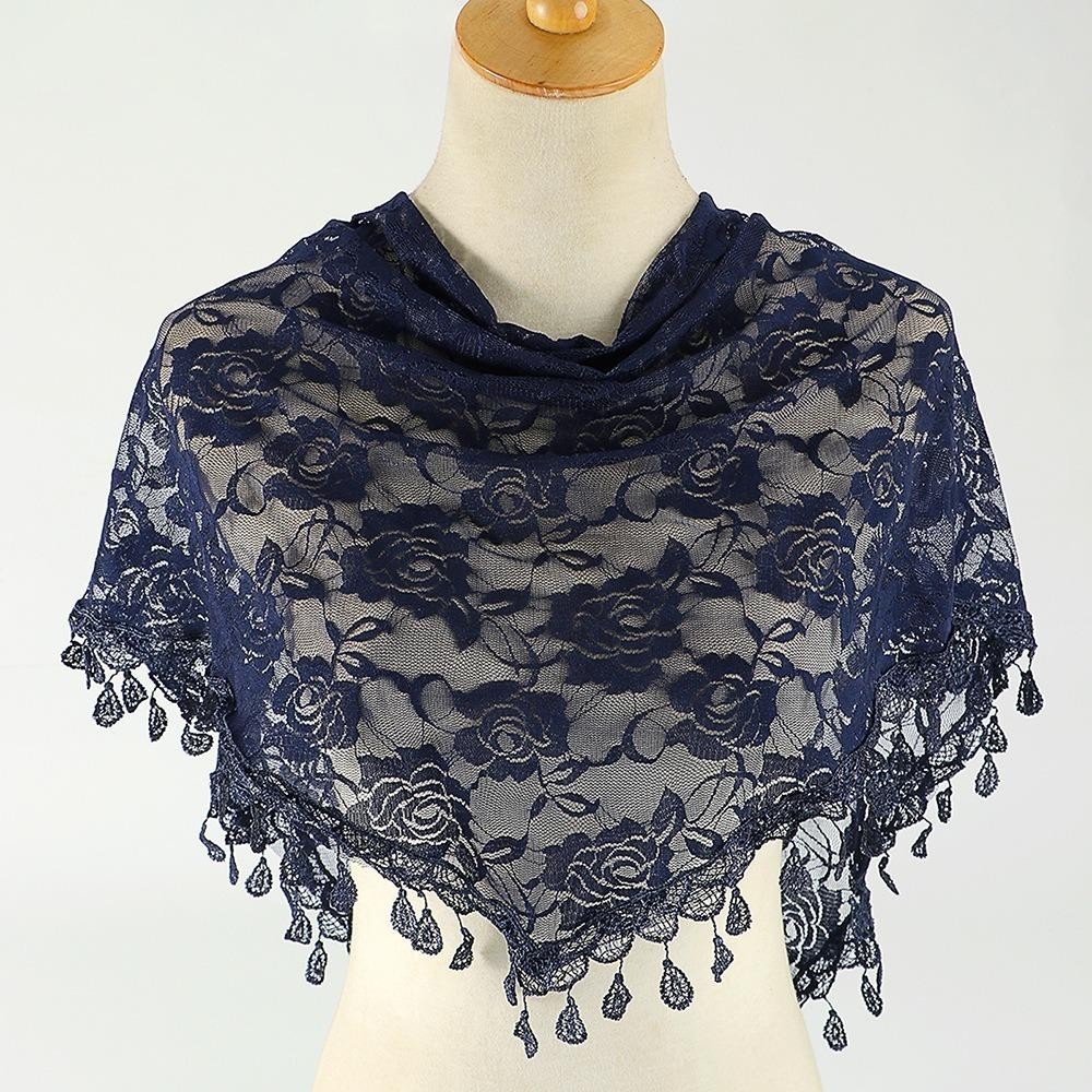 Khăn quàng cổ tam giác GUSTAVA, Khăn choàng hoa hồng Jacquard nguyên khối dành cho nữ, Băng đô cầu nguyện cho nhà thờ đám cưới bằng vải Polyester