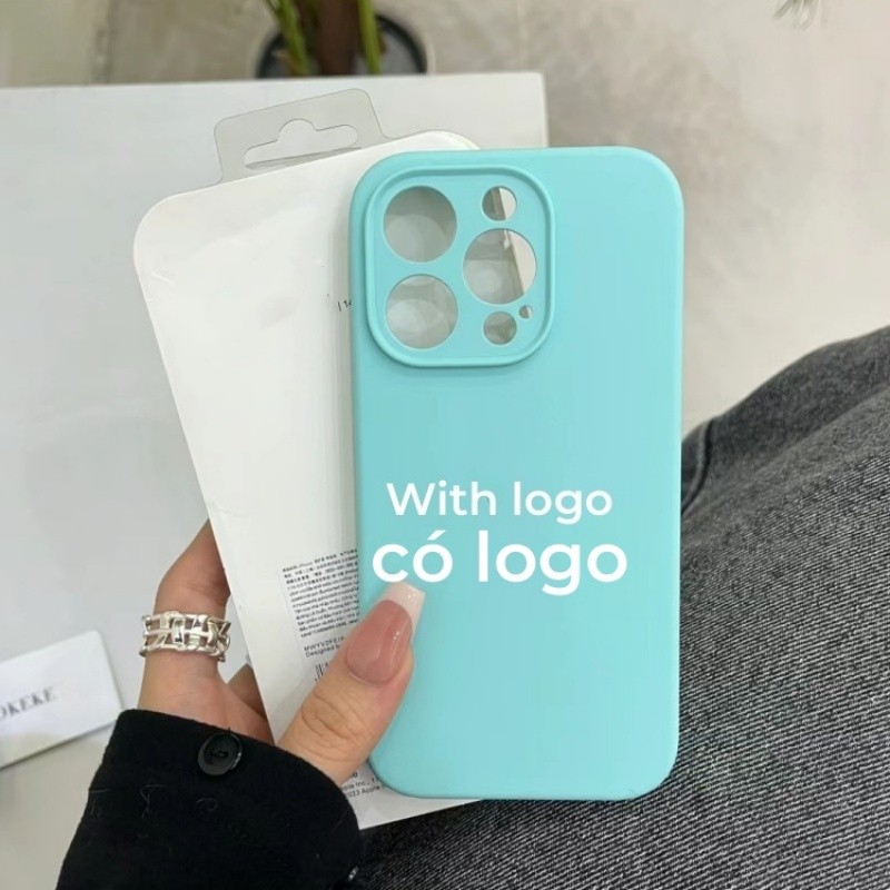 Vỏ silicon màu xanh băng cho iPhone 17 / 16 / 15 / 14 / 13 / 12 / 11 / Air / Pro max / Plus Bảo vệ vỏ chống rơi