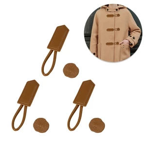 Yoo 3lots Chuyển Đổi Khóa Áo Len Nút Quần Áo Sừng Da Khóa Nút Áo