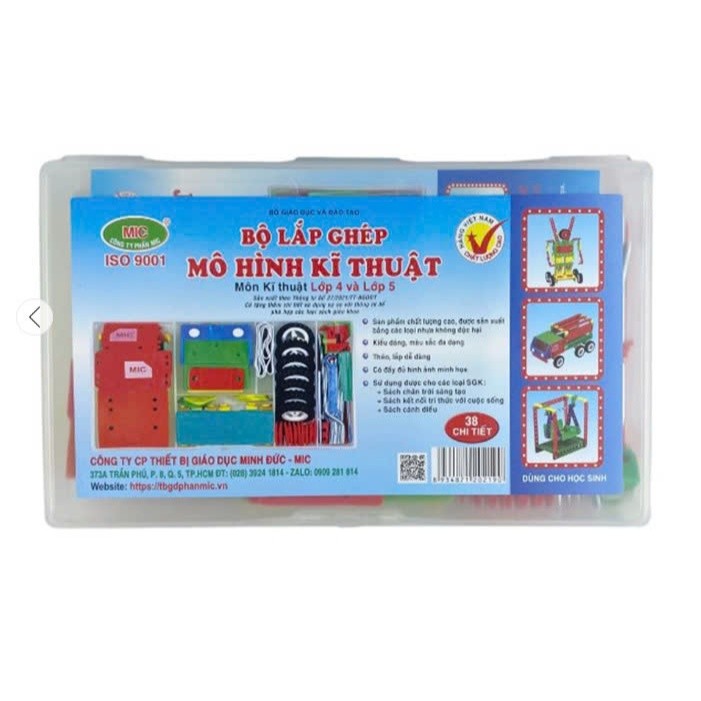 [ MIC ] Bộ Lắp Ghép Kỹ Thuật Lớp 4 và 5 Chuẩn Bộ GD&ĐT - Bộ Lắp Ráp Kỹ Thuật 38 Chi Tiết Lớp 4-5