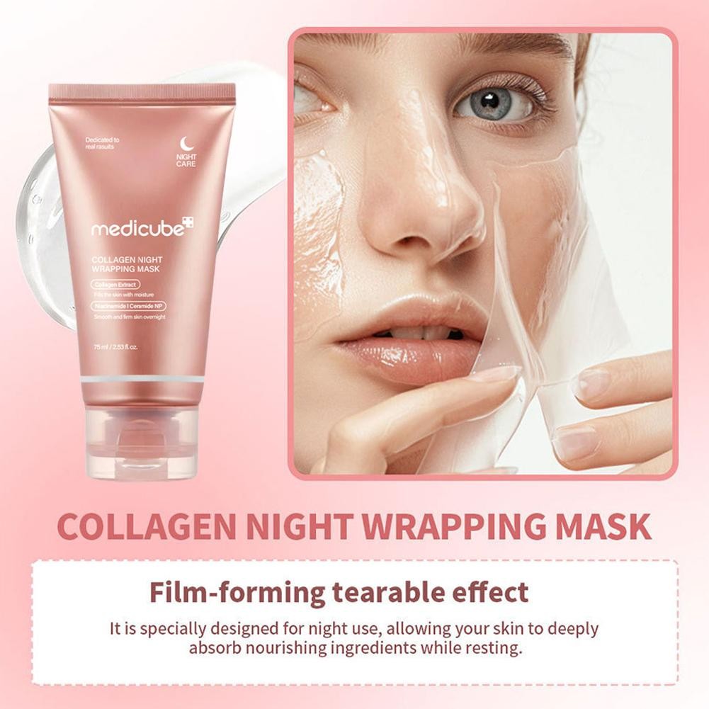 75ml Collagen Tear off Facial Mask Nhẹ nhàng Làm sạch mặt nạ dưỡng ẩm Mặt nạ Peel-off Tear C9p0