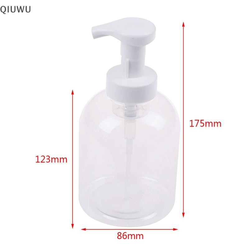 Qiuwu 1 chai tạo bọt trong suốt 500ml hộp đựng xà phòng tạo bọt bơm xà phòng.