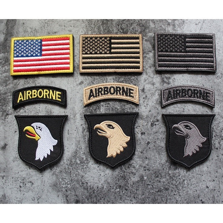 Patch_ miếng dán velcro vải sư đoàn dù 101_đại bàng_airborne _tactical