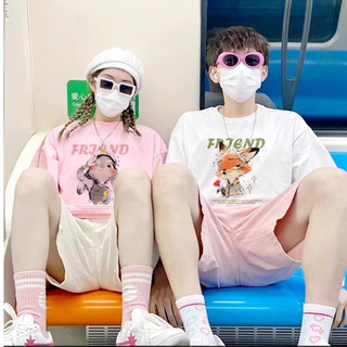 Hiixiivi Thương Hiệu Mới 100% Cotton Unisex Áo Thun Nữ Tay Ngắn Nam Nữ Baggy Cổ Tròn Rời In Hình Cặp Đôi Độc Đáo Tee 2025