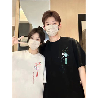 Hiixiivi Thương Hiệu Mới 100% Cotton Unisex Áo Thun Nữ Tay Ngắn Nam Nữ Baggy Cổ Tròn Rời In Độc Đáo Cặp Đôi Tee