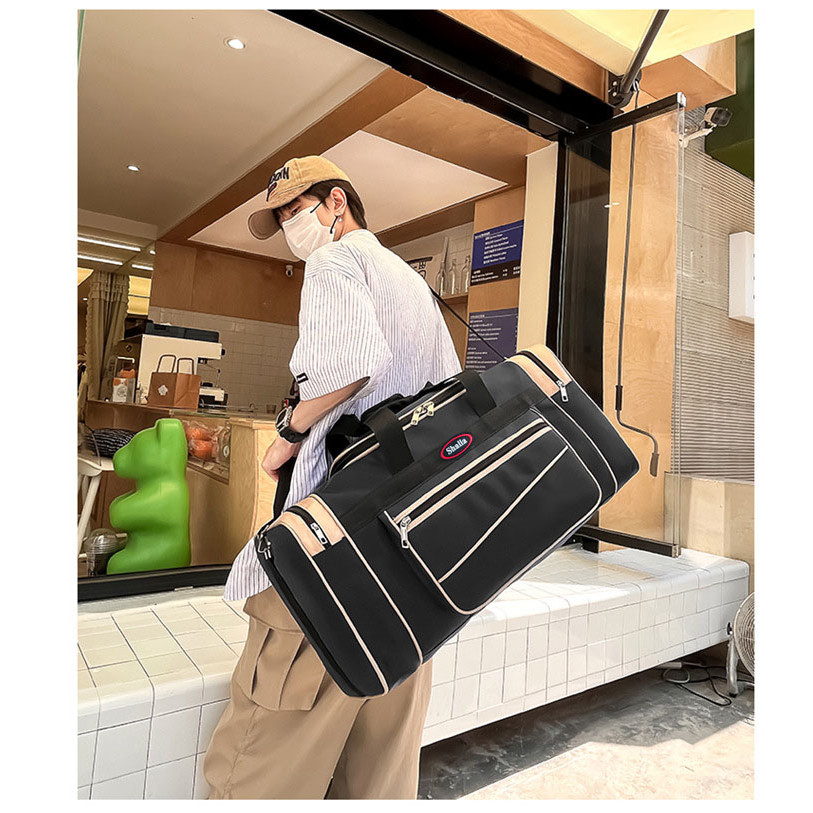 Túi du lịch cỡ lớn BIG-OXFORD kẻ xéo Shalla- Cuken men nhiều màu đa năng [Hoàn xu 50%]