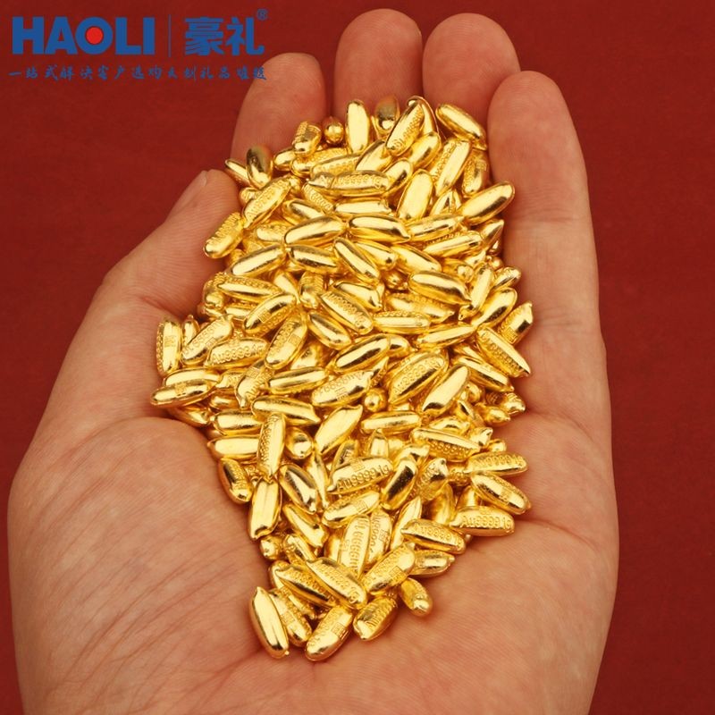 70 Chiếc Hợp Kim Mini Rắn Nhỏ Vàng Đậu Trang Trí Tân Gia Cửa Hàng Mở Kho Báu Phụ Kiện Hạt Vàng Trang Trí Văn Phòng