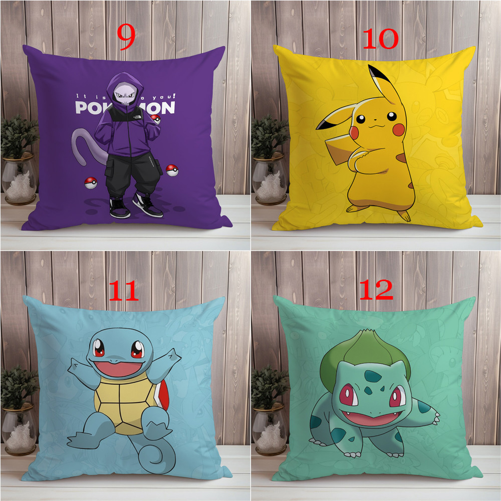 Vỏ Gối Đơn In Hình Pokemon Pikachu Một Mặt Làm Quà Tặng Cho Bé (Không Kèm Lõi)