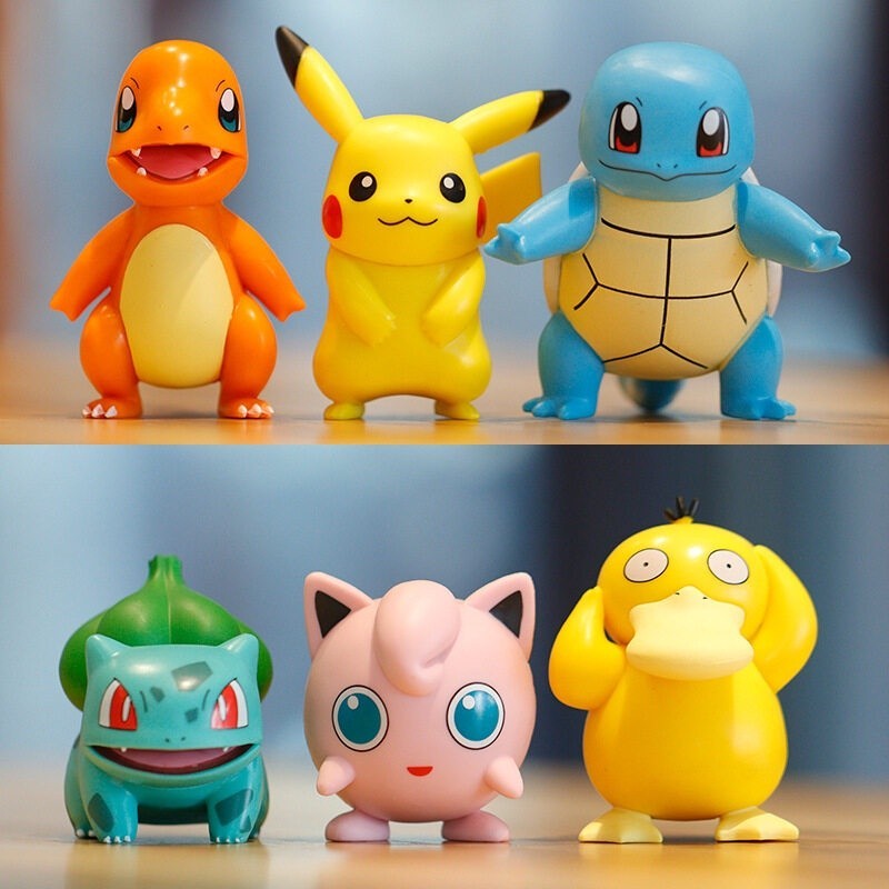 6 Chiếc Pokemon Series Nhân Vật Hành Động Pikachu Charmander Squirtle Jigglypuff Búp Bê Trang Trí Đồ Chơi Trẻ Em
