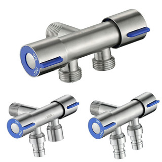 Van Chia Nước cho vòi xịt vệ sinh và bồn cầu, Van nước chia 2 cổng xả Chất liệu Inox 304, ren trong 20mm, DN15 FETA