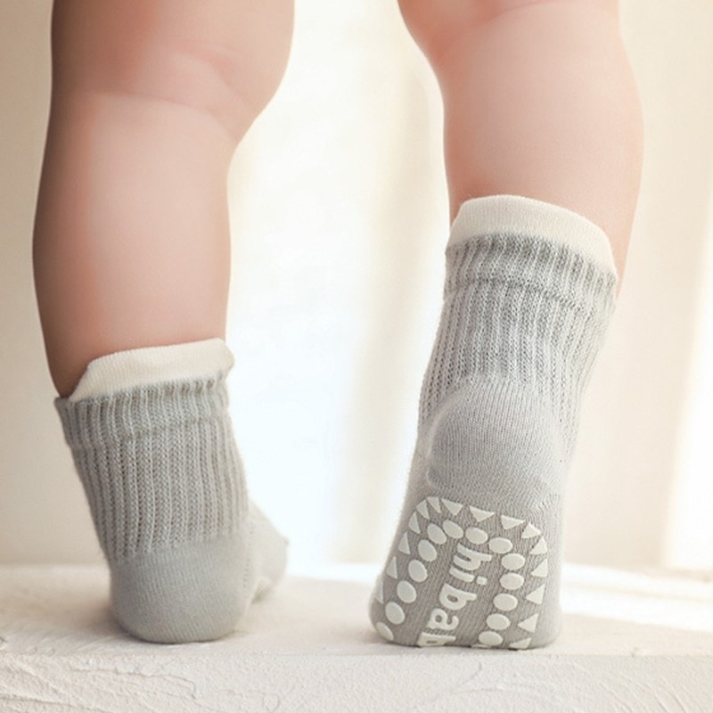 FL NonSlip Tất Sàn Cho Bé Đế Cao Su Tất Thoáng Khí Đầu Tiên Đi Bộ Tất 3 Cặp