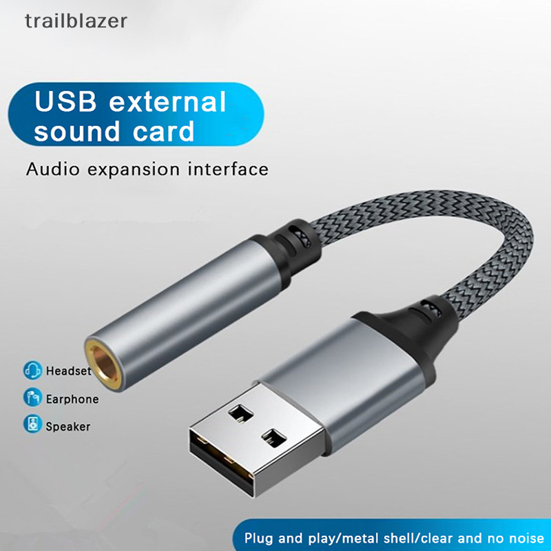 Trailblazer USB Bên Ngoài Card Âm Thanh Jack 3.5 Mm Nữ Bộ Chuyển Đổi Âm Thanh Tai Nghe Micphone Bộ Chuyển Đổi Âm Thanh Cho PC Laptop USB Sang 3.5 Mm Cáp Âm Thanh Mới