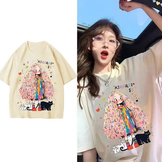 HIIXIIVI Áo Thun Unisex Nữ Tay Ngắn Plus Size M-5XL, Cổ Tròn, Dáng Rộng
