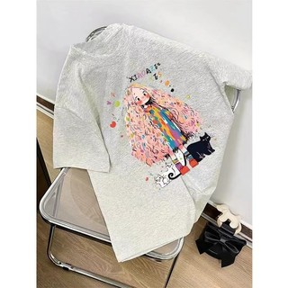 HIIXIIVI Áo Thun Unisex Nữ Tay Ngắn Plus Size M-5XL, Cổ Tròn, Dáng Rộng